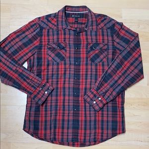 Men’s plaid INC button down shirt size LG